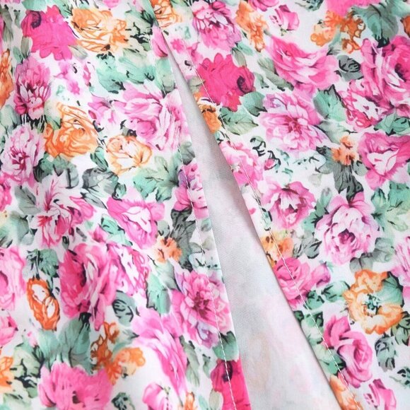 Pink Boho Women's Spaghetti Strap Ditsy Floral & Satin Patchwork Dress - Picture 7 of 7